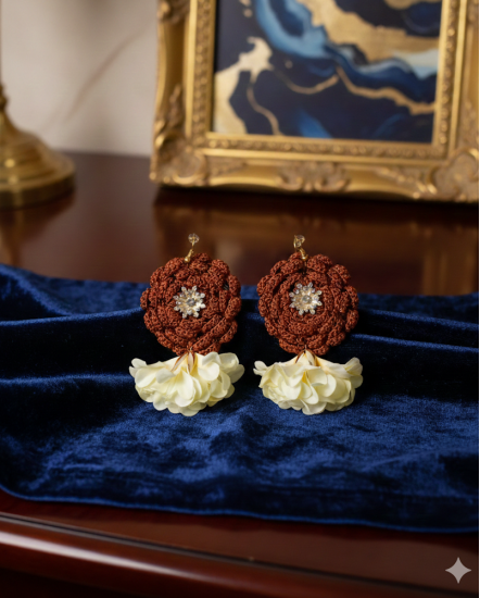 Dizajnové náušnice "Aranžérsky kvet"